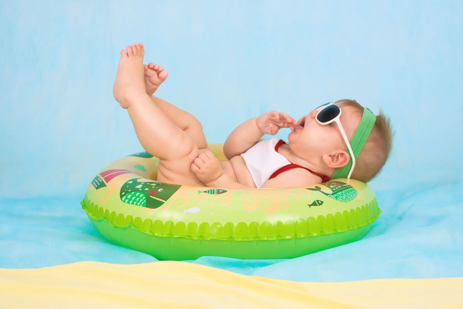 Baby on floatie